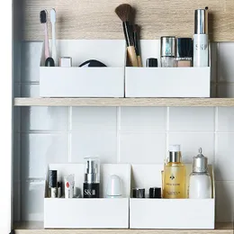 Caixas de armazenamento Organizador de cosméticos de estilo Japão para cabines espelhados Vaidade da maquiagem Desltop Caixa de estoramento da pincelada com 6 divisões