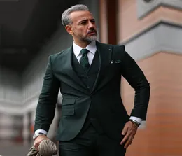Primavera fina do exército formal Green Mens Groomsman Suits 3 Peças Conjunto de casaco de casamento Casado Custom Made Fashion Blazers Men4227678