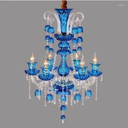 Chandeliers LED Art Deco Colored Cafe Lights 조명 식당 펜던트 레드 블루 벨 램프 Crystal E14 Luster