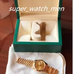 Med Box Yellogold Mens Watches 41mm President Date Sapphire Cystal Gen￨ve Automatisk mekanisk r￶relse Manlig lyxklocka Datum m￥ndag till s￶ndag dag