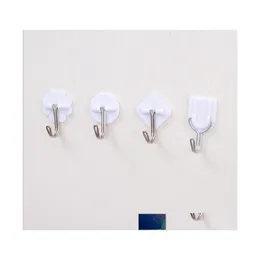 Hooks Rails 1pc Liten trumpet Hook White Cartoon Plastic Strong Sticky Kitchen Badrumstillbehör Handduk Handväska Holder Wall Hang Otyp8