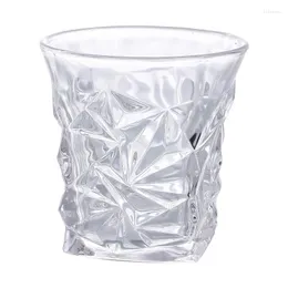 Copo de vinhos Copo de cristal de gelo estilo nórdico home bar handmade de geleira esculpida Padrão transparente de uísque de vidro transparente