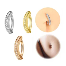 Semplice anello per ombelico Teen unico in acciaio inossidabile per piercing al chiodo dell'ombelico gioielli campanello con bilanciere gioielli per il corpo