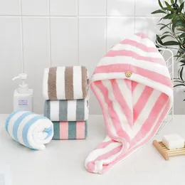 Ręcznik damski susza do włosów Szybka czapka w paski w kąpieli prysznic super chłonne narzędzie gospodarstwa domowego