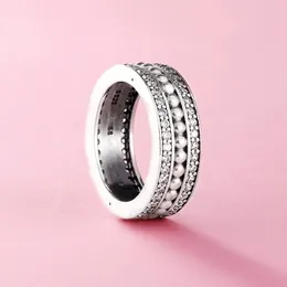 925 Sterling Silver Forever Band Ring med Clear CZ Fit Pandora smycken Engagemang Bröllopälskare Fashion Ring for Women