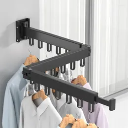 Cintres muraux porte-vêtements pliant cintre sécheur suspendu Rail tige garde-robe crochets pour salle de bain balcon intérieur extérieur