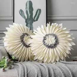 Cuscino Fashion Round 3D Crisantemo Throw Holland Velvet Stitching 45 45cm Cute Home Decoration