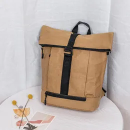 Ryggs￤ck unisex Kraft Paper Student School Bag for Teenage Boy Girls Multifunktionell tv￤ttbar t￥rbest￤ndig milj￶v￤nlig