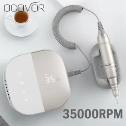 DCOVOR 2020 تصميم جديد تصميم الأظافر 35000 دورة في الدقيقة HD LED أدوات الأظافر مانيكير الحفر المعدات الفنية الكهربائية 2840