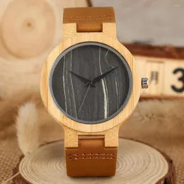 Wristwatches Men Wooden Watch Quartz Analog Japaness Movement Clock Leather Band Women Gift Reloj Hombre De Madera