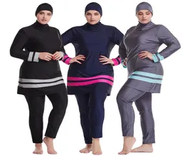 Muslim Swimwear Hijab Muslimah Isl￢mico Tau -de -mai￴ de retalhos de retalhos de retalhos Burkini Plus Size5642437
