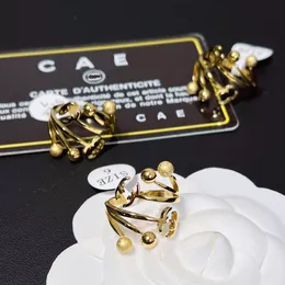 أزياء النساء الحب خواتم فاخرة تصميم هدية الزفاف افتتاح الكرة خاتم قابل للتعديل مصمم هدايا مجوهرات اكسسوارات مطلية بالذهب عيار 18 متعدد الحجم