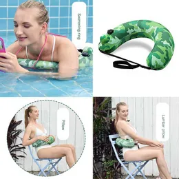 Life Vest Buoy Swim Belt Inflatable Swim Ring Portable Swim Trainer Pool Float Travel Neck Pillow For Kids Adults T221215