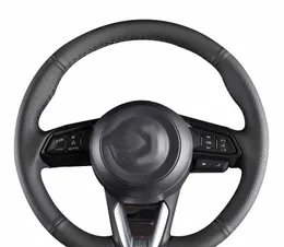 Pokrywa kierownicy samochodowej skórzana warkocz bez poślizgu Auto Wewnętrzne akcesoria do Mazdy 3 CX-5 2017 Mazda CX-9 2016 2017