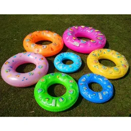 Life Vest Buoy Inflatable 50-90cm Swimming Ring Thickened Double Layer Fluorescent Pool Float Summer Swimming Toy random Color T221214