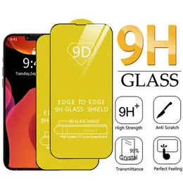 iPhone 14 14 13 12 Mini 11 Proped Glass Full Glue Screen Protector 필름 11 Pro X XS Max XR 7 8 Plus Samsung S23 S22 S21 S20 A33 A53 A73 A32 A42 A52 A72 5G