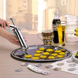 Baking Moulds 25Pcs/Set Stainless Steel Biscuit Press Cookie Maker Machine Kit 20 Discs 4 Icing Tips Spritz Dough Biscuits Making Tools