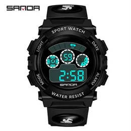 Sanda Kids Watches Outdoor Sports Lysande stoppur Datum Vecka Alarm Children Watch Waterproof Girls Clock244G