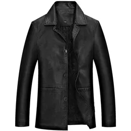 Winter Classical Motorcycle Business Soft Real sheep Leather Jackets Men Leather Jacket Thick Moto Coats Masculino Plus Size 4XL