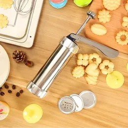 Baking Moulds Christmas Spritz Cookie Press Gun Icing Set Aluminum Churro Maker With 20 Discs 4 Pastry Tip Biscuit Mold Tools