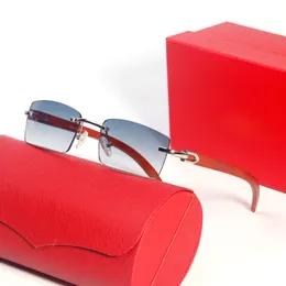 Vintage 58 mm Designerskie okulary przeciwsłoneczne dla mężczyzn drewniana rama carti lustro słoneczne okulary serce mostek prostokąta kobieta samca Uv400 okulary kobiety okulary lunety lukste