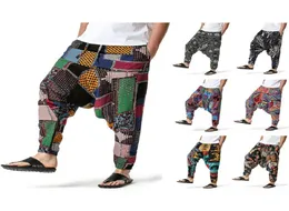 2022 HappyJeffery Men Casual Cotton Harem Pants de estilo bohemio Pantalones Pantalones de yoga Vintage pantalones sana de la manguera Hippy 7222907