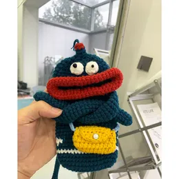 YEZHOU designer phone cases cover Sausage Mouth Phone Bag DIY Hand-Woven Female Summer Wool Hook Knitted Finished Crossbody for iphone samsung and other cellphone