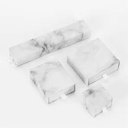 Jóias de mármore branco Conjunto de caixas Colete de casamento Pacote de brinco de pacote de brinco de pacote de embalagem Caixa de gaveta de pulseira especial 1140 T2216S