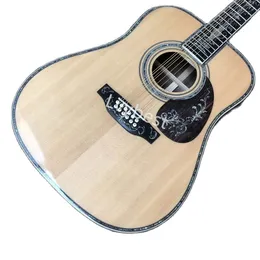 LvyBest Electric Guitar Custom 41 polegadas 12 Strings dreadnought aaaaa todo sólido guitarra acústico de madeira de abeto sólido