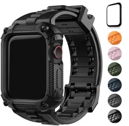 Oglądaj zespoły Apple Watch Band z wytrzymałymi obudową dla iWatch 8/7/6/SE/5/4 45/44mm 41/40 mm Apple Watch Sport Pasp z ochroną ekranu T221213