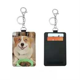 Custom Personalized Credit Card Protective Cover Holder Sublimation Blanks PU Leather Luggage Tags keychain Card Tag B223