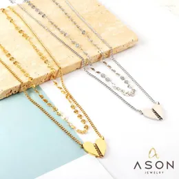 H￤nghalsband asonsteel vintage hj￤rtform charm multi-lagers kedjor halsband guld f￤rg rostfritt st￥l f￶r kvinnor smycken chokers