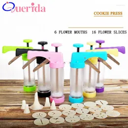 Bakning M￶gel Creative Grip Cookie Press Icing Set 6 Flower Mouth 16 Piece Biscuits Machine Cake Decoration Cookies Tools Tools
