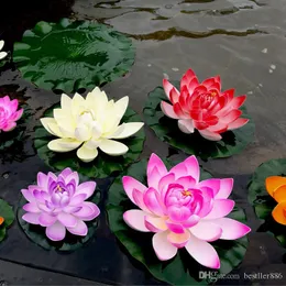 10/18 cm flytande konstgjorda lotus falska v￤xt diy vatten lilja simulering lotus hem tr￤dg￥rd dekoration billig utomhusdekor billig