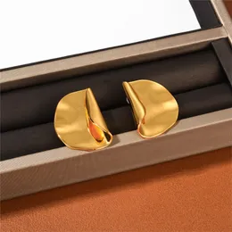 Ins Personality French Niche Design Stud Pleated Earrings 2022 New Trend Temperament Exaggerated Fashion Jewelry Accessories