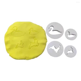 Backformen 2 stücke Weihnachten Schwan Elch Stil Kuchen Dekoration Druck Cookie Cutter Kekse Form Seife Stempel Sammeln für Küche werkzeug