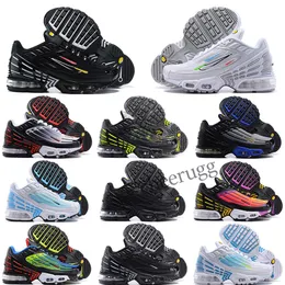 TN Plus 3 Running Shoes Topography Pack Triple White Black Hyper OG Classic Neon Kids Trainers Sports Sneakers Multi Swooshes Lase3017
