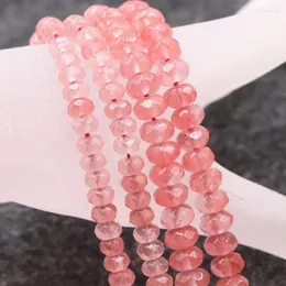 P￤rlor Strand 15 "L￶st vattenmelon Tourmaline Crystal Stone f￶r smycken som g￶r DIY -halsbandsarmband Facetter Abacus Finding B224