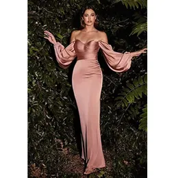 Elegant Evening Dresses Sexy Sweetheart Neck Puff Sleeve Prom Gown Off Shoulder High Split Party Wear For Women 328 328