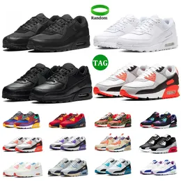 OG designer 90 90s Mens Running shoes Triple Black White Bred Total Be True Infrared men trainers Sneakers eur 36-45