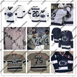 College Hockey trägt 2022 NCAA Frozen Four Penn State Nittany Lions Hockey-Trikot 2 Cole Hults 25 Casey Bailey 17 Evan Barratt 11 Trevor Hamilton 24 Vince Pedrie