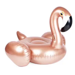 Vida Bóia Vida 150cm Gigante gigante inflável Rose Gold Flamingo Pool Float Unicorn Pink Ride-On Swimming Ring Adults Summer Water Holiday Holiday Toy T2221214