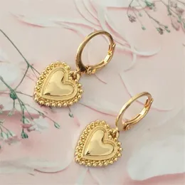 Boucles d'oreilles créoles 3 pièces/ensemble mignon couleur or amour coeur minuscule losange et croix balancent pour les femmes accessoires de mode quotidiens 3P