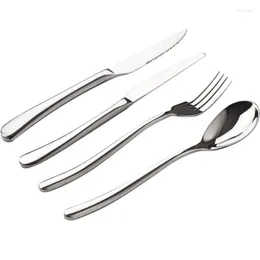 Servis uppsättningar Nordic Silver Unbreakable Portable Morden Forks Knives Spoons Faqueiro Kitchen Gadget Table Seary