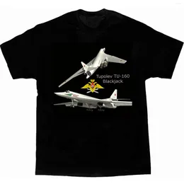 Heren T-shirts Russische Tupolev TU-160 Blackjack Strategisch bommenwerper shirt. Kortelige casual t-shirts met korte mouwen losse bovenste maat S-3XL