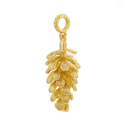Charms ZHUKOU Plant Pine Ball Pendant High Quality For Women Handmade Necklace Jewelry Accessories Wholesale Supplies VD113