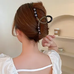 Neue elegante Perle Quaste Hair Claw Clips Mode Geometrische Metallkristallhaarklammern Haarnadeln für Frauen Mädchen Haarzubehör