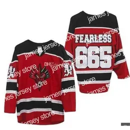 College Hockey Wears Nik1 202020Insane Clown Posse Fearless Fred Fury Red White Black Hockey Jersey Customize any number and name Jerseys