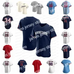 Beyzbol Formaları Byron Buxton Jersey Max Kepler Luis Arraez Jose Miranda Carlos Correa Sandy Leon Jorge Polanco Aaron Sanchez Royce Lewis Kyle Farmer Duran