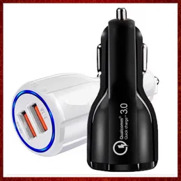 CC229 CAR Charger USB Quick Charge 3.0 Зарядка мобильных телефонов 2 Port Fast Car Зарядка для iPhone 12 11 XR Samsung S10 Car-Hargers